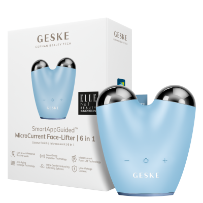 Мікрострумовий підтягувач обличчя GESKE MicroCurrent Face-Lifter 6 в 1 аквамарин